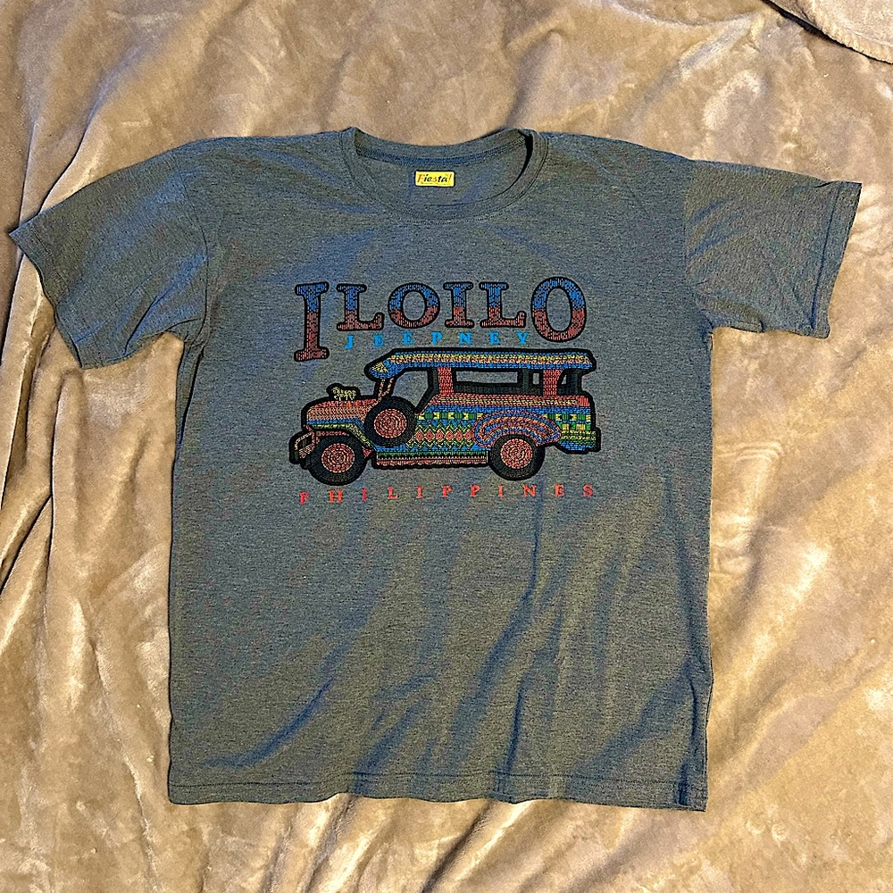 Philippines graphic tee, jeepney cartoon